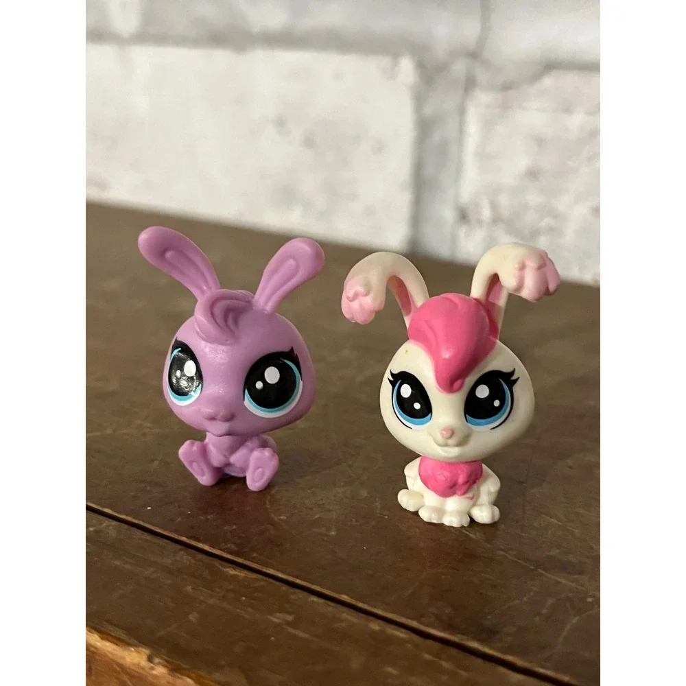 Pair of 2 Littlest Pet Shop LPS Mini Bunny Rabbits - Picture 1 of 6